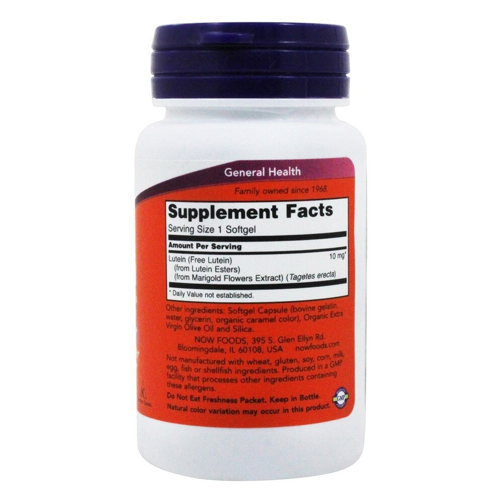 NOW Foods Lutein 10 mg., 60 Softgels