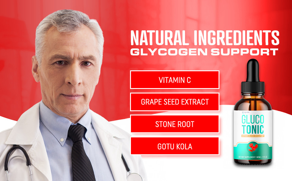 (1 Pack) Gluco Tonic Blood Support Formula Drops Advanced Vitamin Supplement 2ML