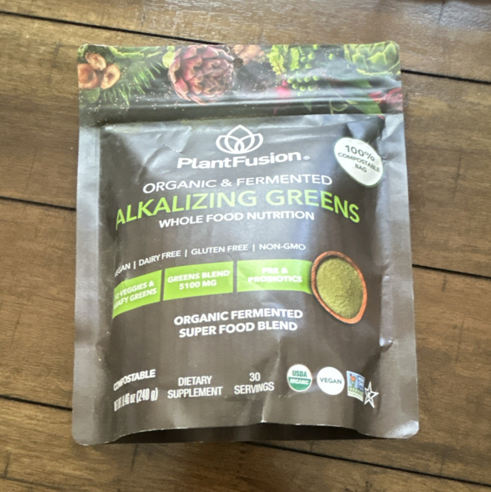 PlantFusion Organic Alkalizing Greens Powder 8.5 oz 30 Exp 05/2029
