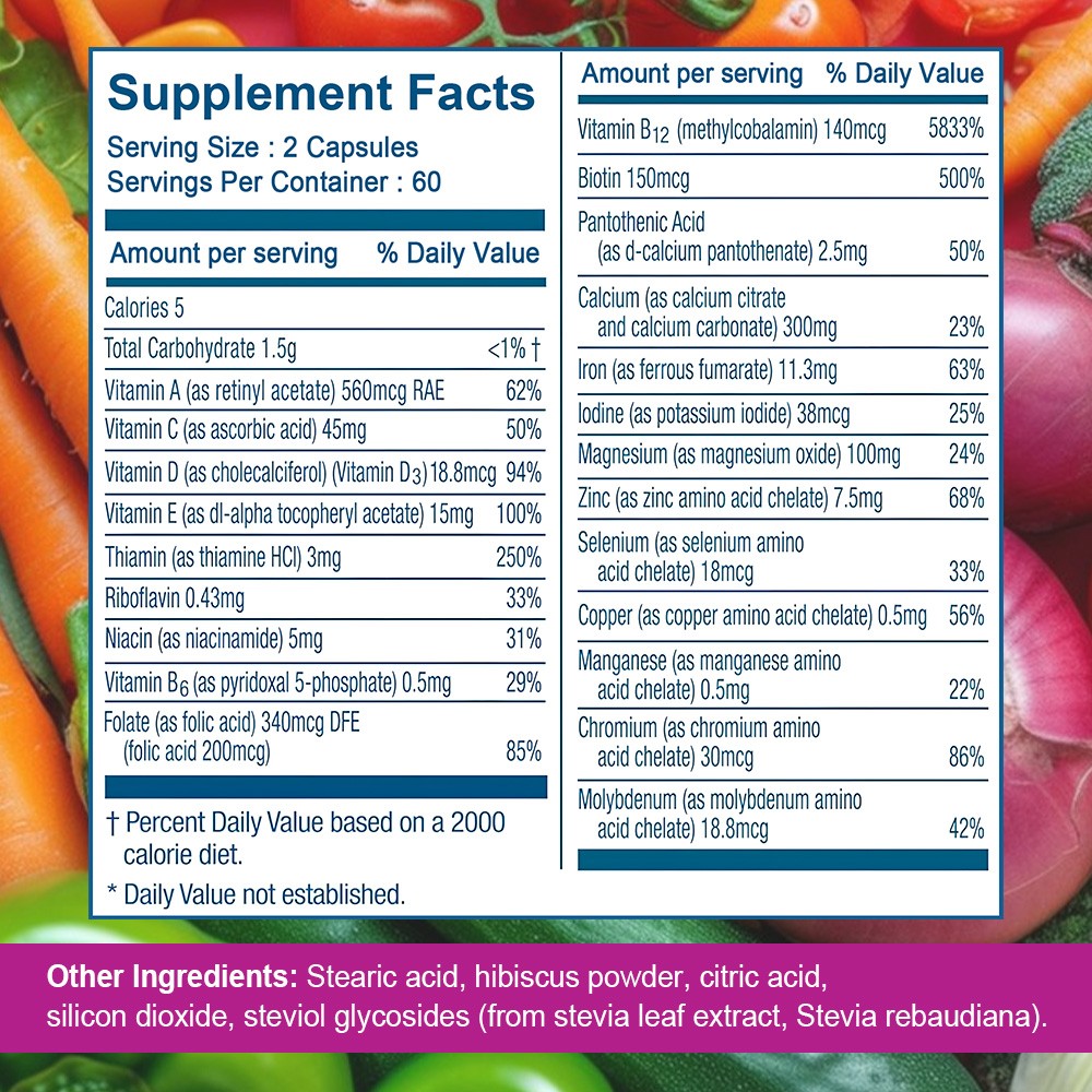 Multivitamin capsules–support weight management and balance body functions