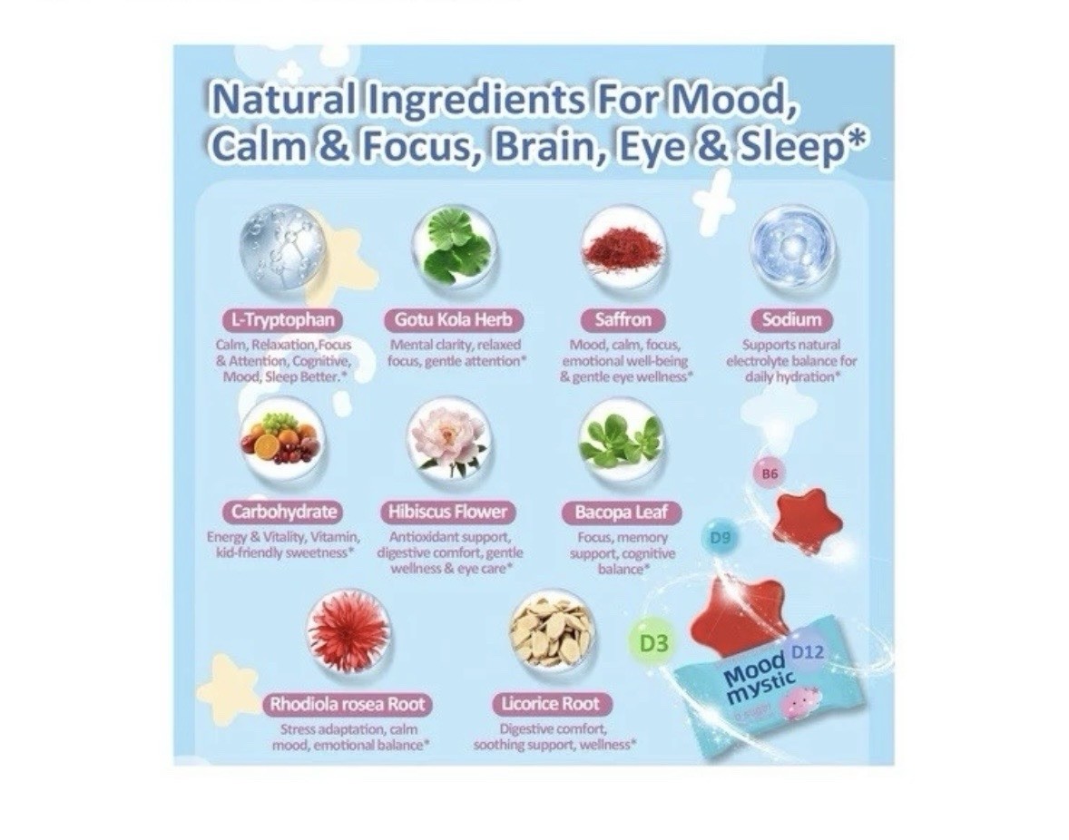 BudLive Mood Support Sugar-Free Saffron & GABA Gummies Kids Strawberry 90 Count