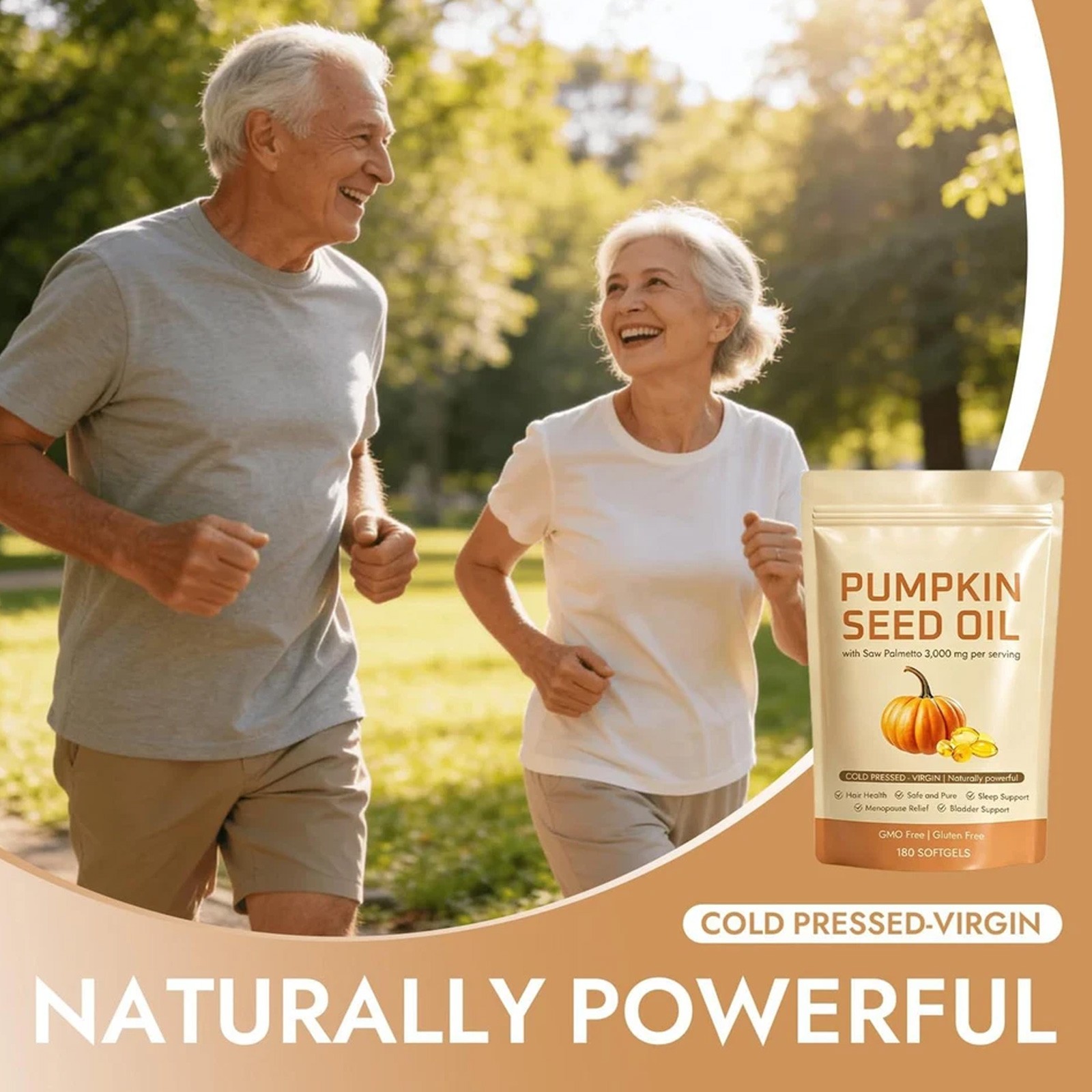 Pumpkin Seed Oil 3000mg Softgels Cold Pressed Virgin Saw Palmetto 180Count
