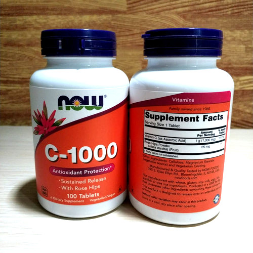 2 Pack ~ NOW FOODS Vitamin C-1000 Sustained Release 100 Tablets ~ Exp 9/27