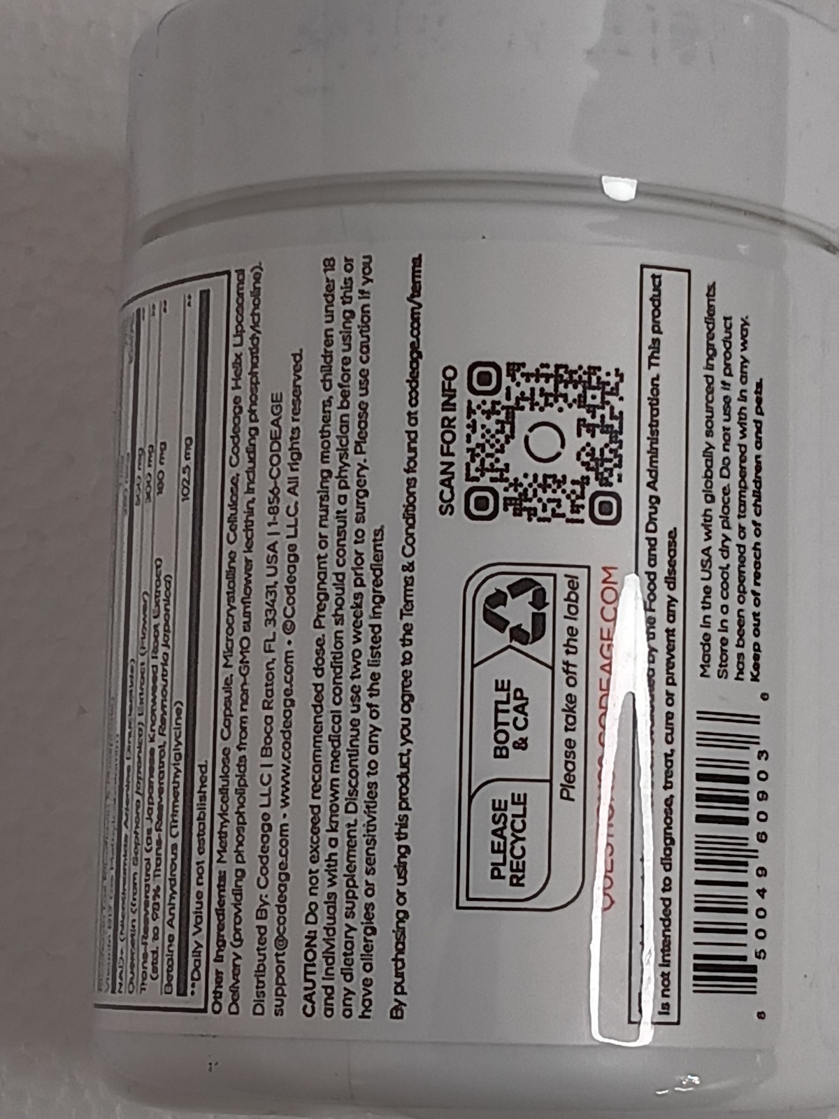 Codeage Liposomal NAD+ Ultra, Resveratrol,Quercetin, Betaine, Riboflavin, 90 Ct