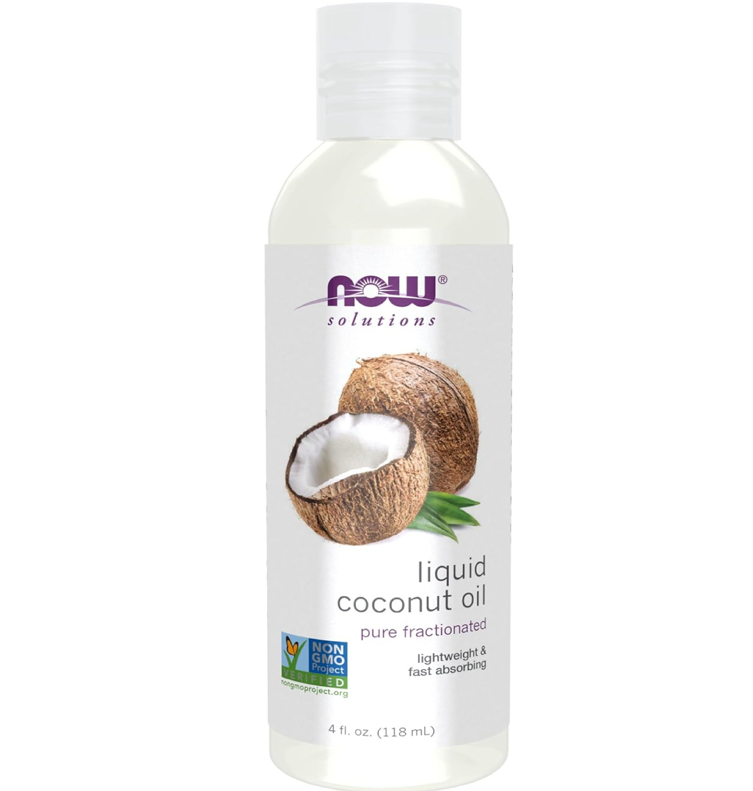 NOW FOODS SOLUTIONS LIQUID COCONUT OIL PURELY FRACTIONATED, 118 ML
