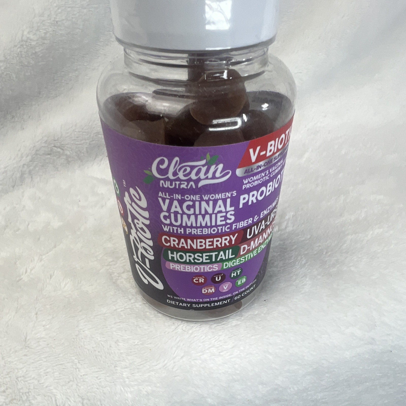 Clean Nutra V-Biotic Women’s Vaginal Probiotic Gummies Cranberry 60 GF 10/26