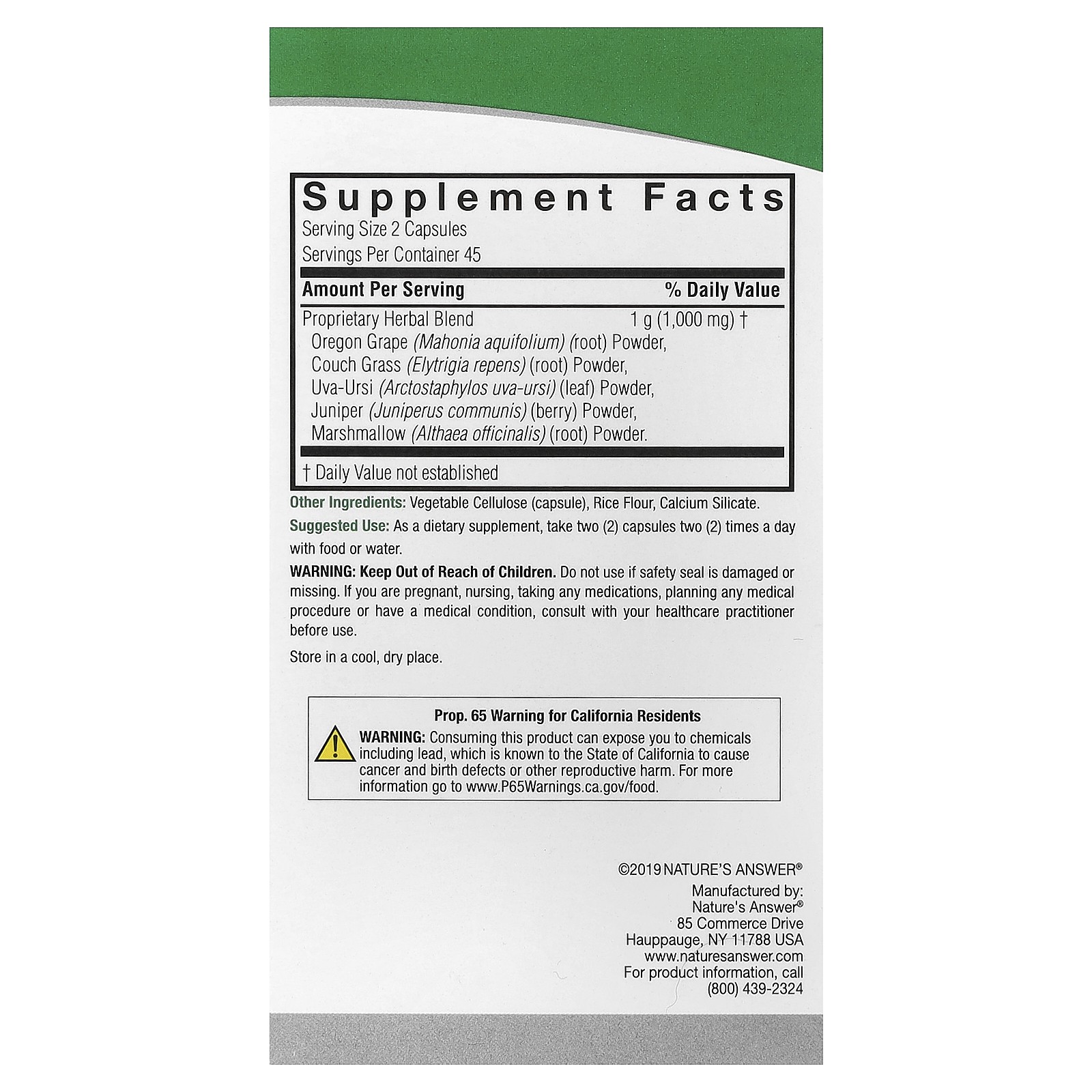 Nature s Answer Bladdex 1000 mg 90 Vegetarian Capsules Cruelty-Free, GMP Quality