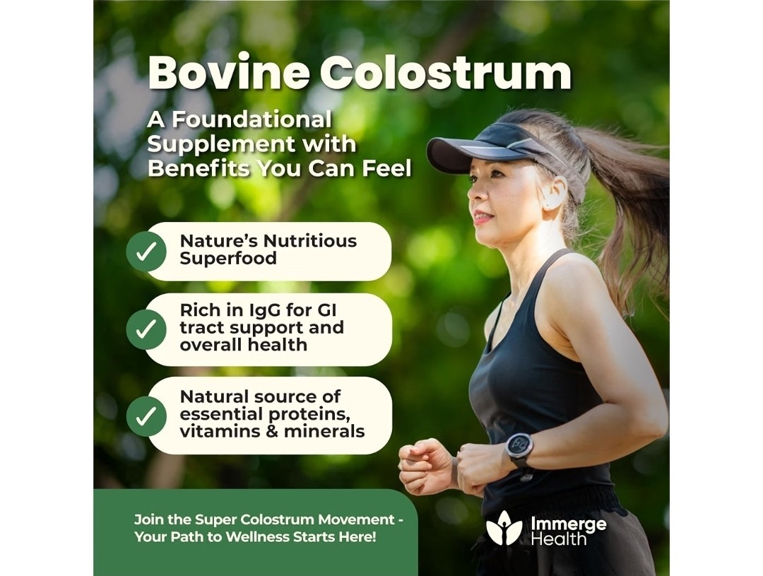 Immerse Health Grass Fed Colostrum 2000mg 120 Capsules Immune & Gut Support