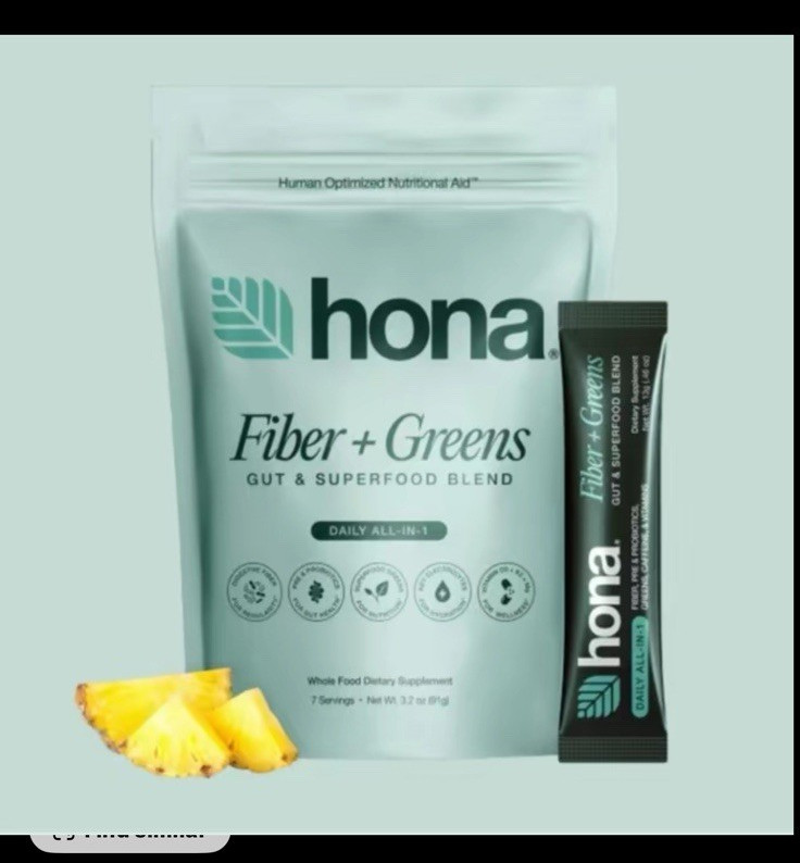 hona Fiber + Greens Gut & Superfood Blend Powder Vegan Non-GMO Gluten-Free