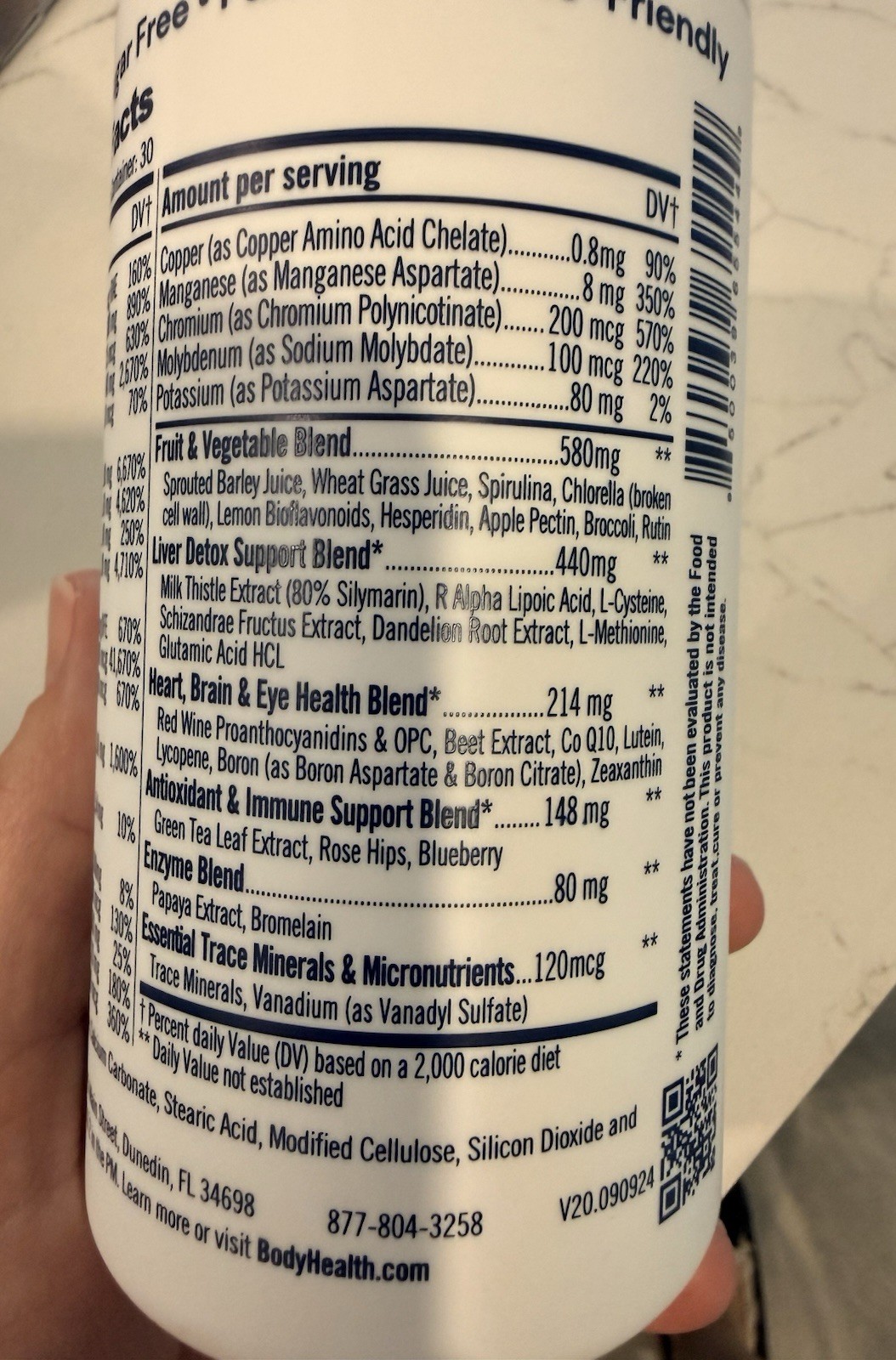 BodyHealth Multi Complete Multivitamin Tablets 120 w/ A C D3 E K2 Gluten Free