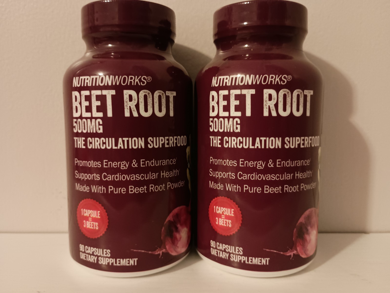 Nutritionworks® Beet Root Capsules The Circulation Superfood 90 Count (2 Pack)