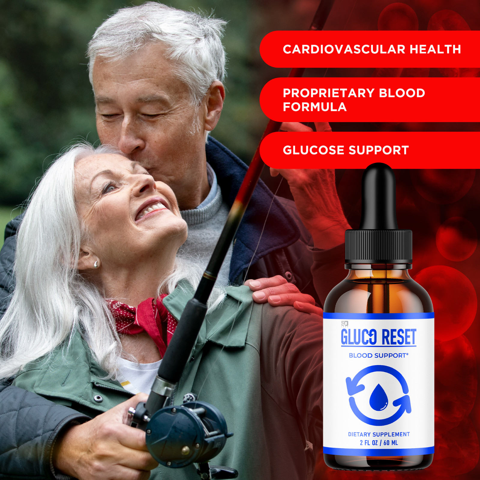 Gluco Reset Advanced Blood Support Drops All Natural Supplement 2oz – 2 Pack