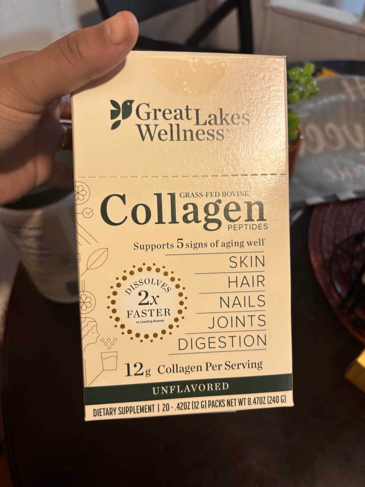 Great Lakes Wellness Collagen Peptides Bovine Unflavored Powder Stick Keto Paleo