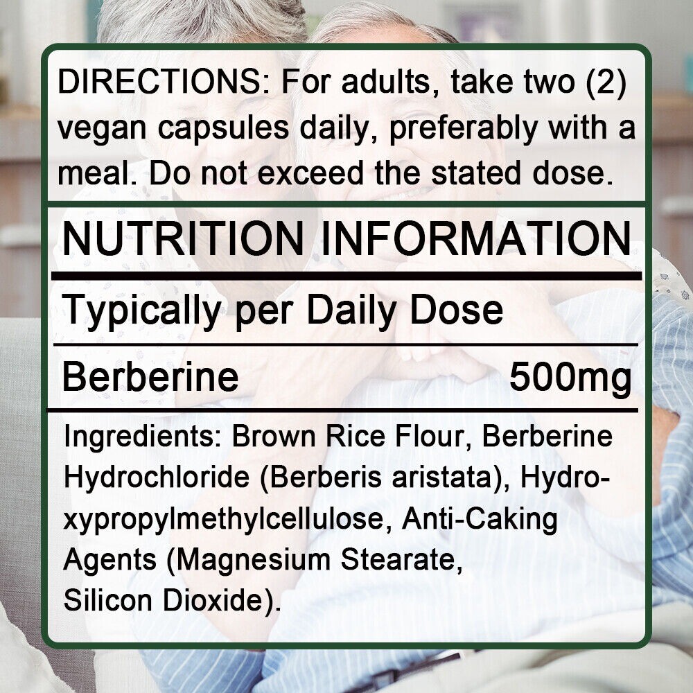 Berberine HCL Extract 500mg, Healthy Cholesterol Heart & Immune Health