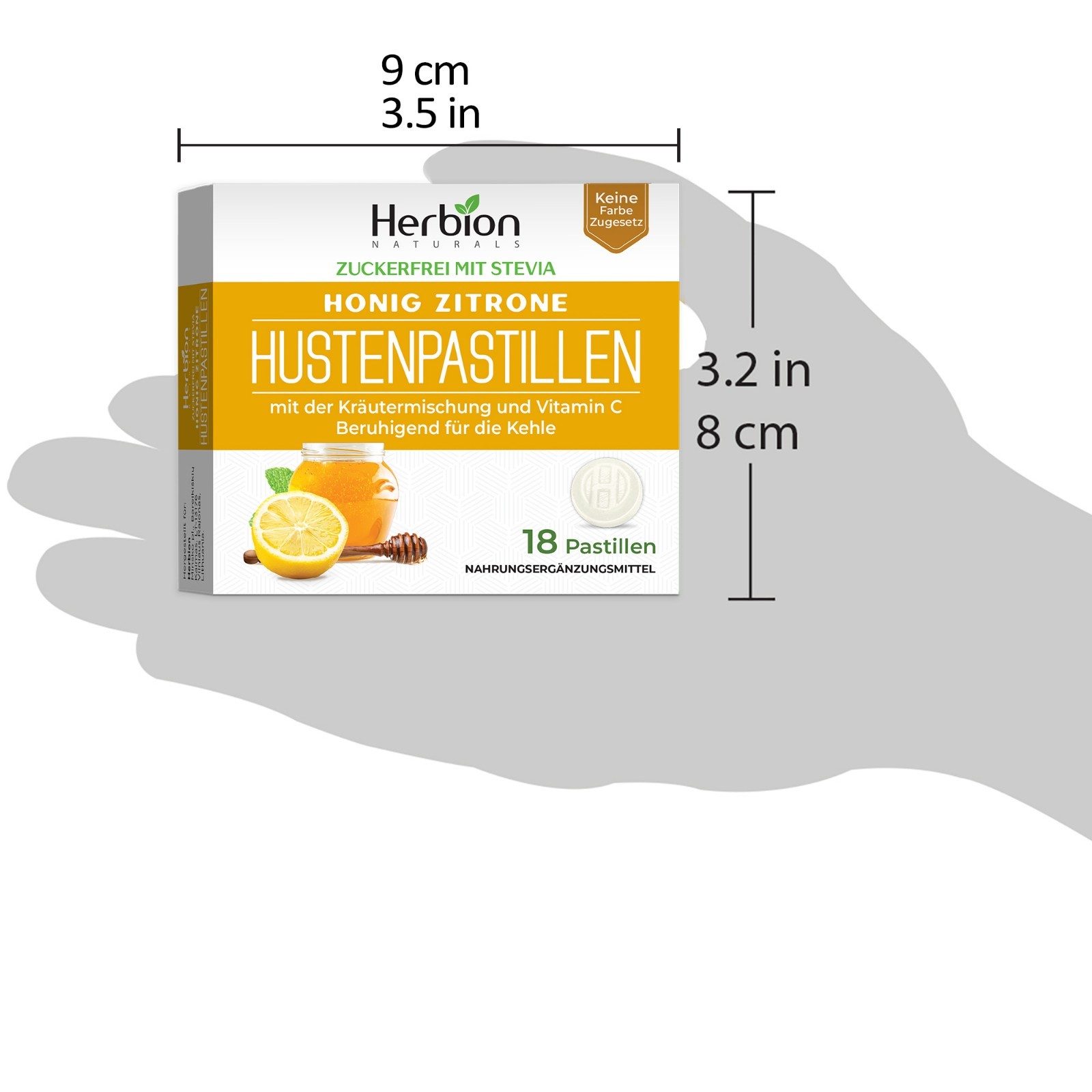 Herbion Sugar-Free Honey Lemon Throat Lozenges | 48 Packs 18 Counts