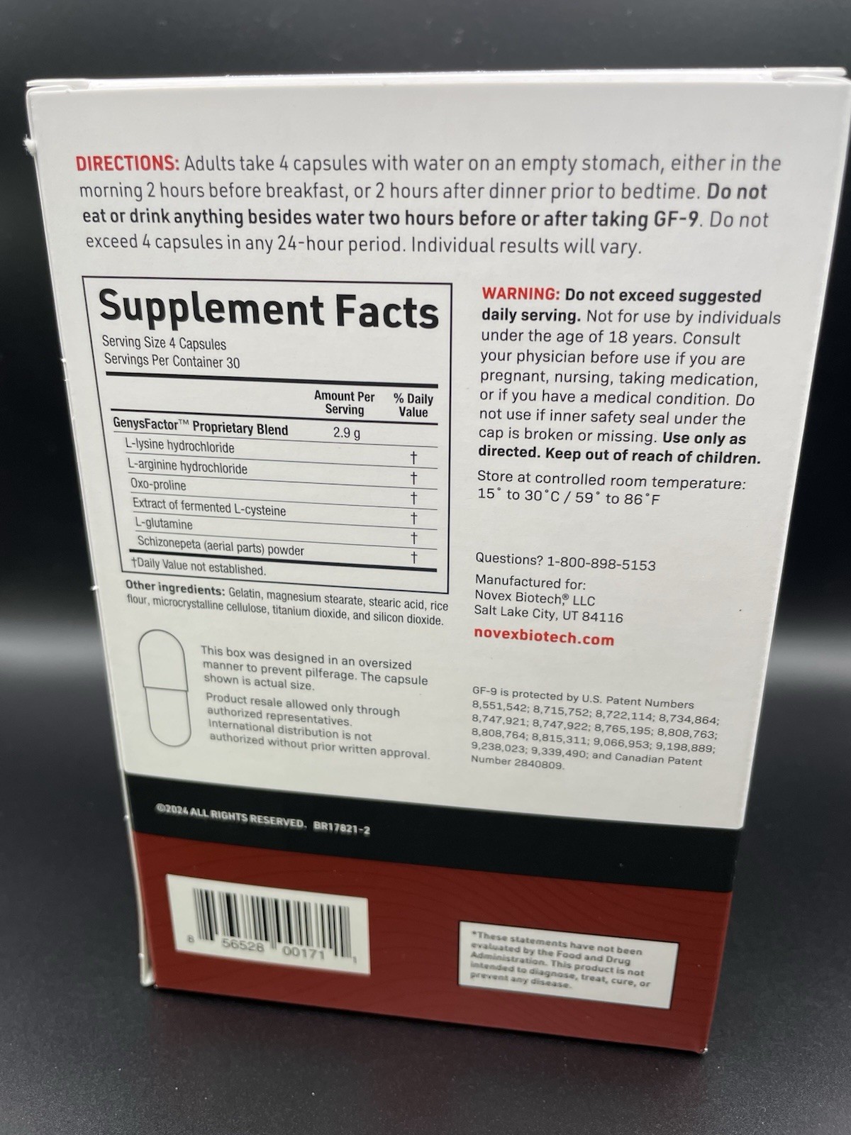 Novex Biotech GF-9 HIGH Boosting Supplement 120 Count – BIG SIZE – EXP 05/2028
