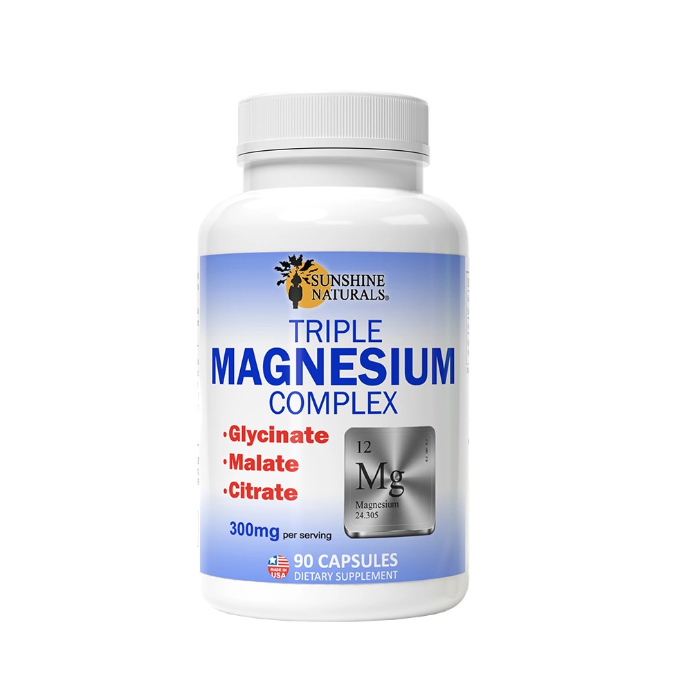 Sunshine Naturals Supplement. Triple Magnesium Complex 300mg. Pack of 2
