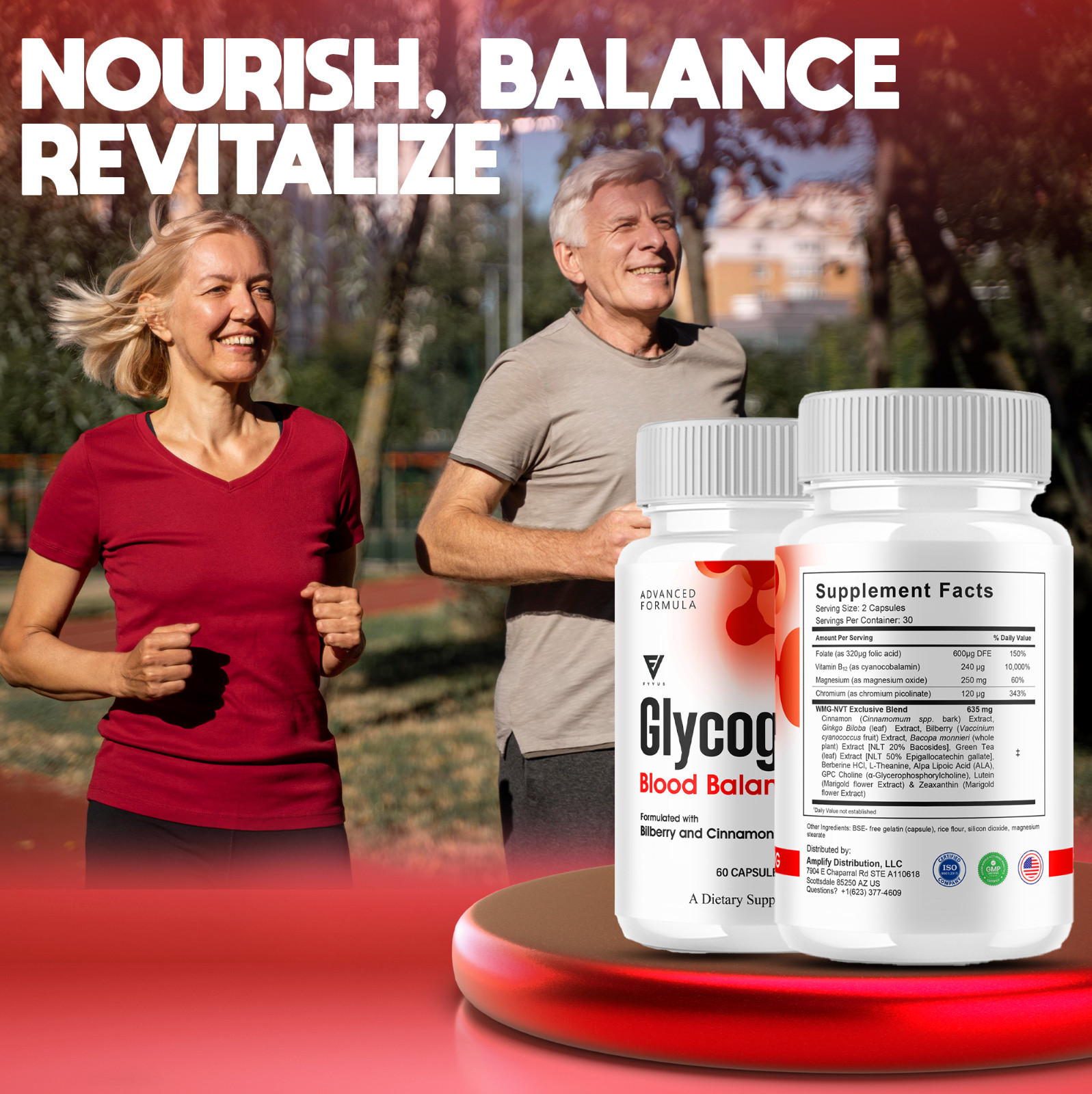 (3 Pack) Glycogen Blood Balance Supplement Glycogen BloodBalance (180 Capsules)