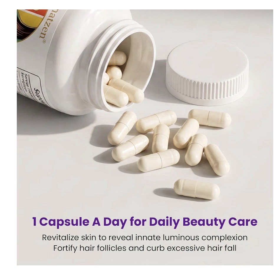 Vinatzen Hair Skin & Nails Vitamins 120 Capsules Biotin 5000 mcg Made in USA