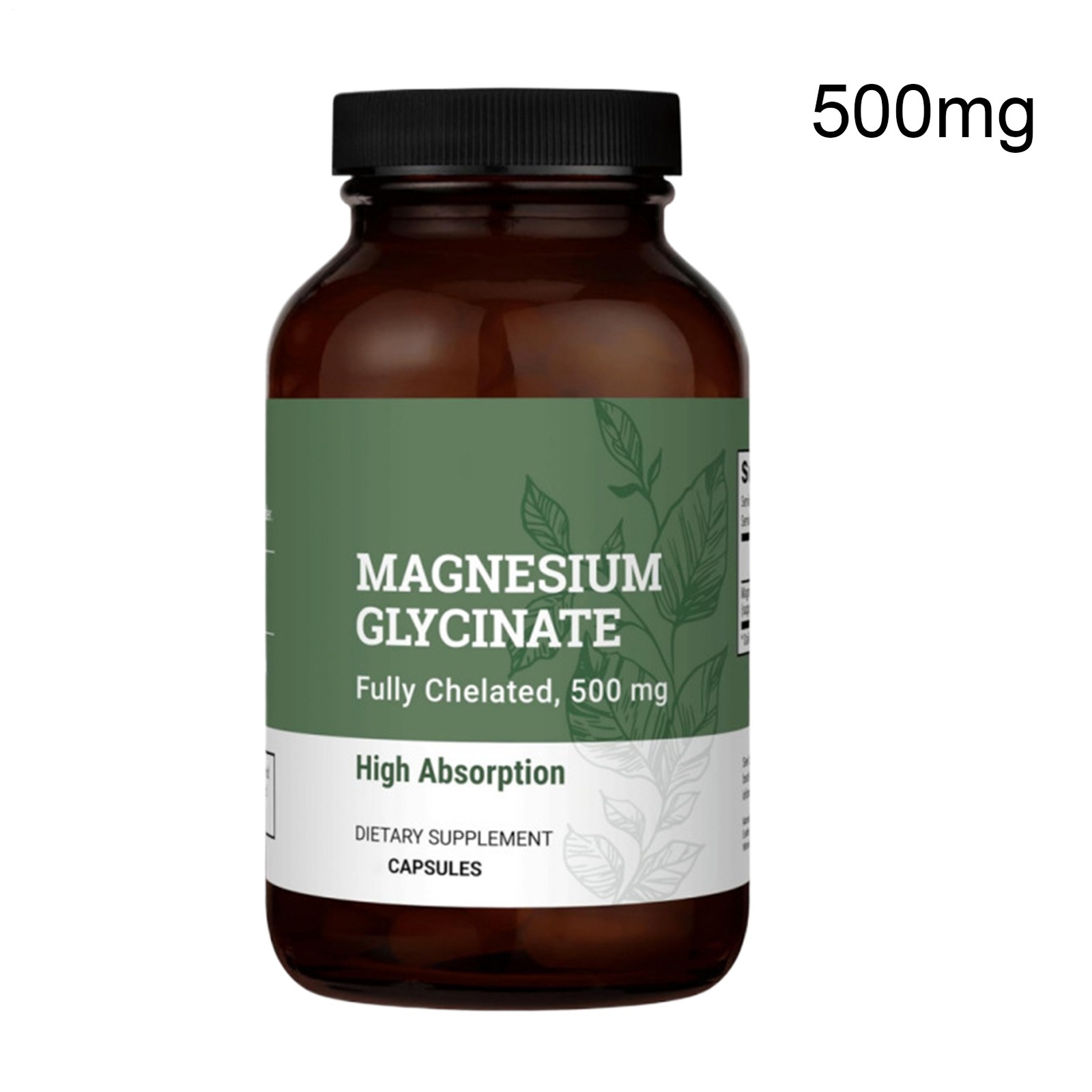 Earth Harmony Pure Chelated Magnesium Glycinate – Mg 500 120 Gelatin Capsules.
