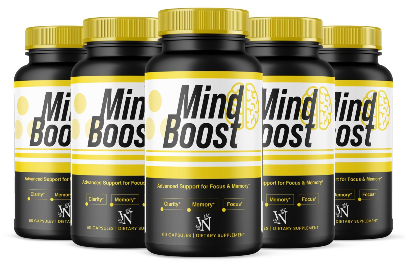 Mind Boost Pills, Mindboost for Clarity Memory & Focus 5 Pack 300 Capsules