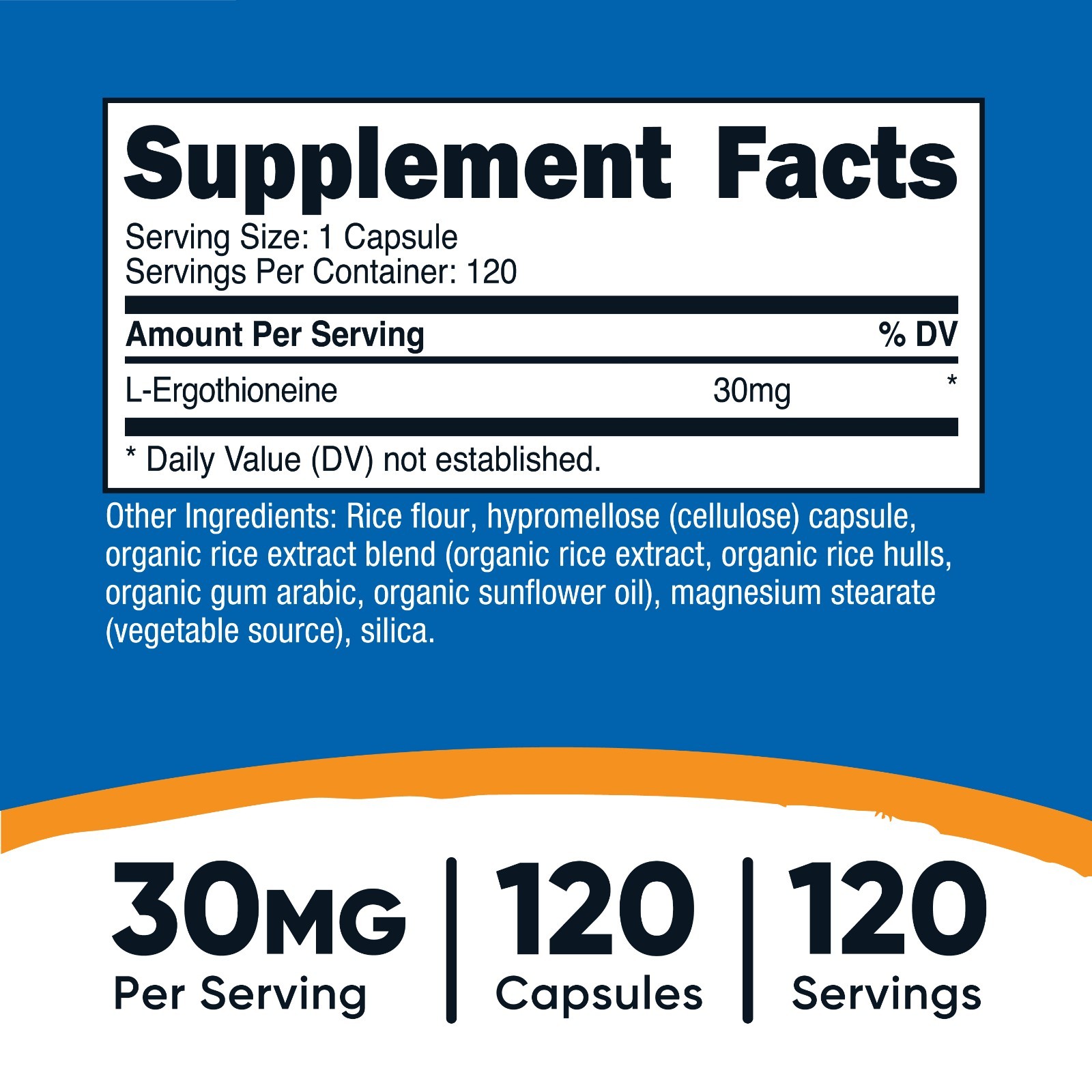 Nutricost L-Ergothioneine Supplement (30mg) 120 Capsules – Mushroom Derived