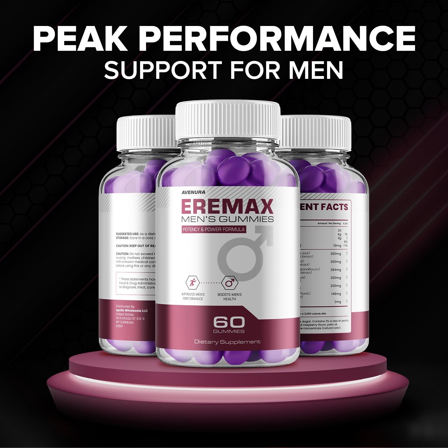 (2 Pack) Eremax Gummies for Men – Gummy Natural Blend for Overall Support