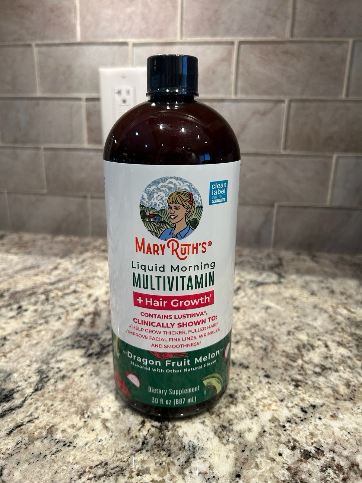 MaryRuth’s Liquid Morning Multivitamin + Hair Growth Dragon Fruit Melon 30 fl oz
