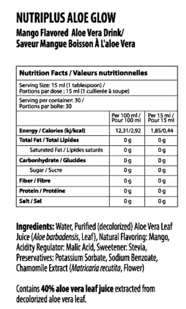 Farmasi Nutriplus Aloe Glow, Refreshing Mango Flavor | Aloe Vera Support