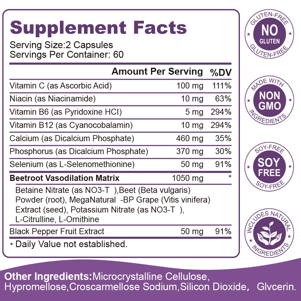 Total Beets Circulation Superfood Beet Root with Blood Pressure Support 120ct
