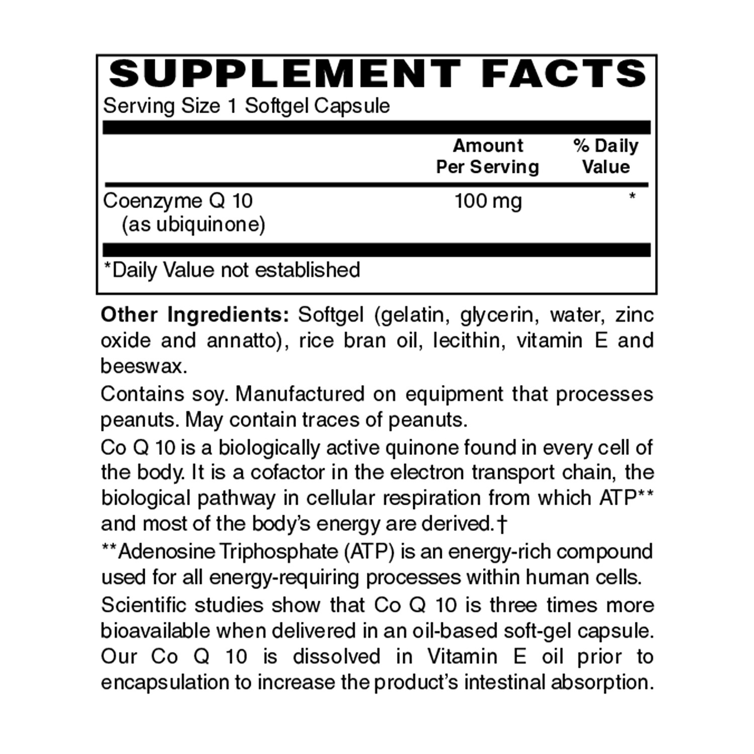 Holly Hill Health Foods, CoEnzyme Q10 100 MG, 30 Softgels