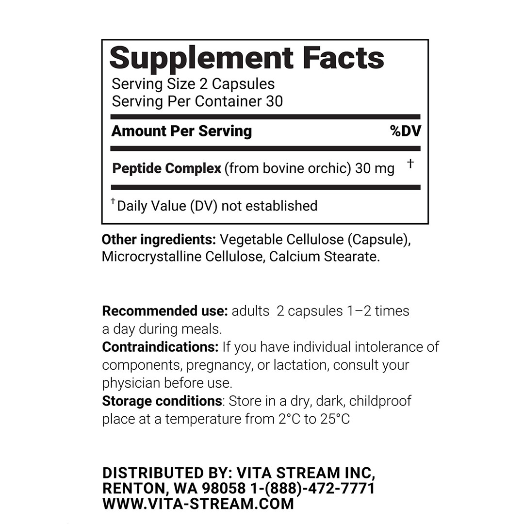 Testovive – Testes Peptide Bioregulator 30 & 60 Capsules – Free Shipping