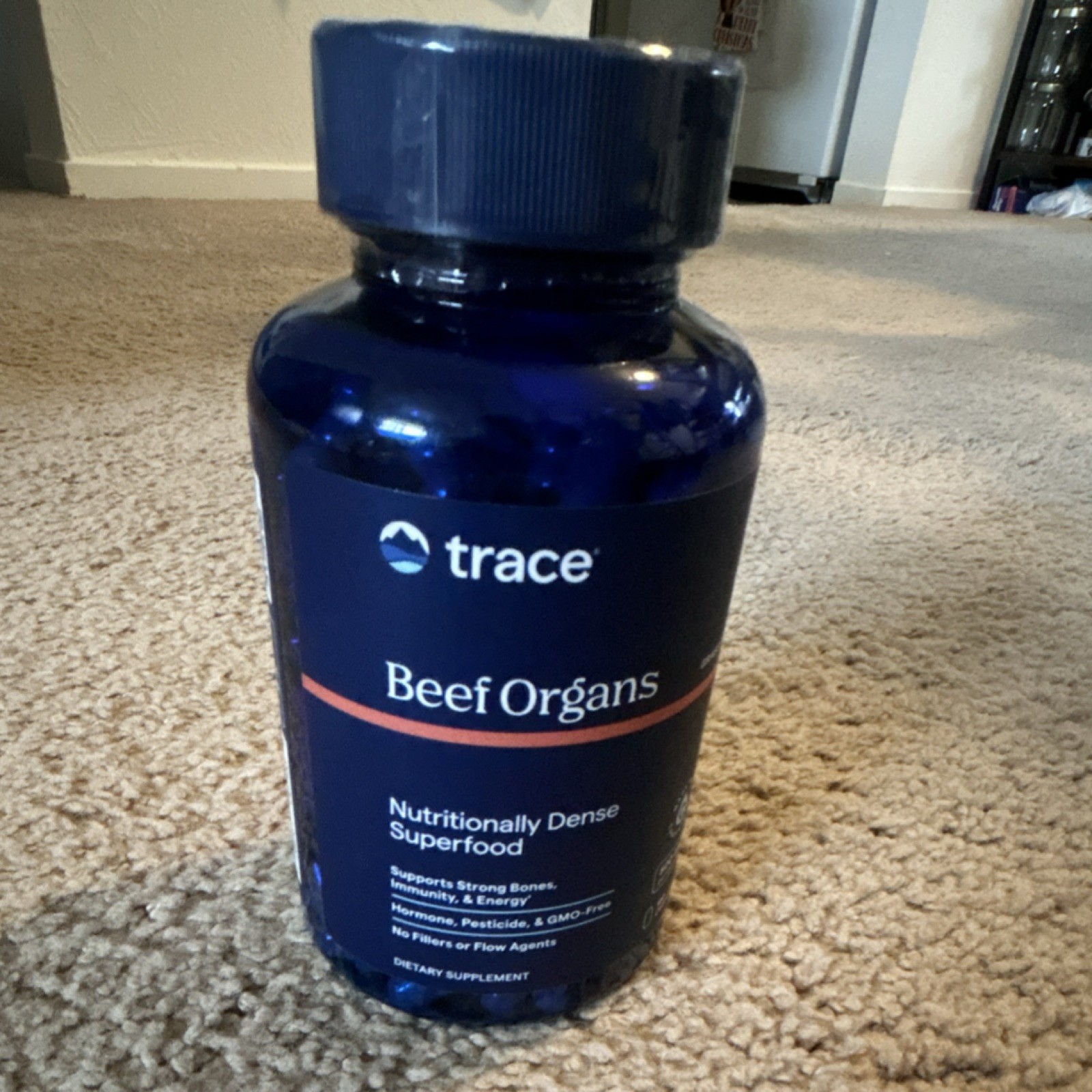 Trace Beef Organs Capsules Pasture Raised Freeze Dried New Zealand 180 ct