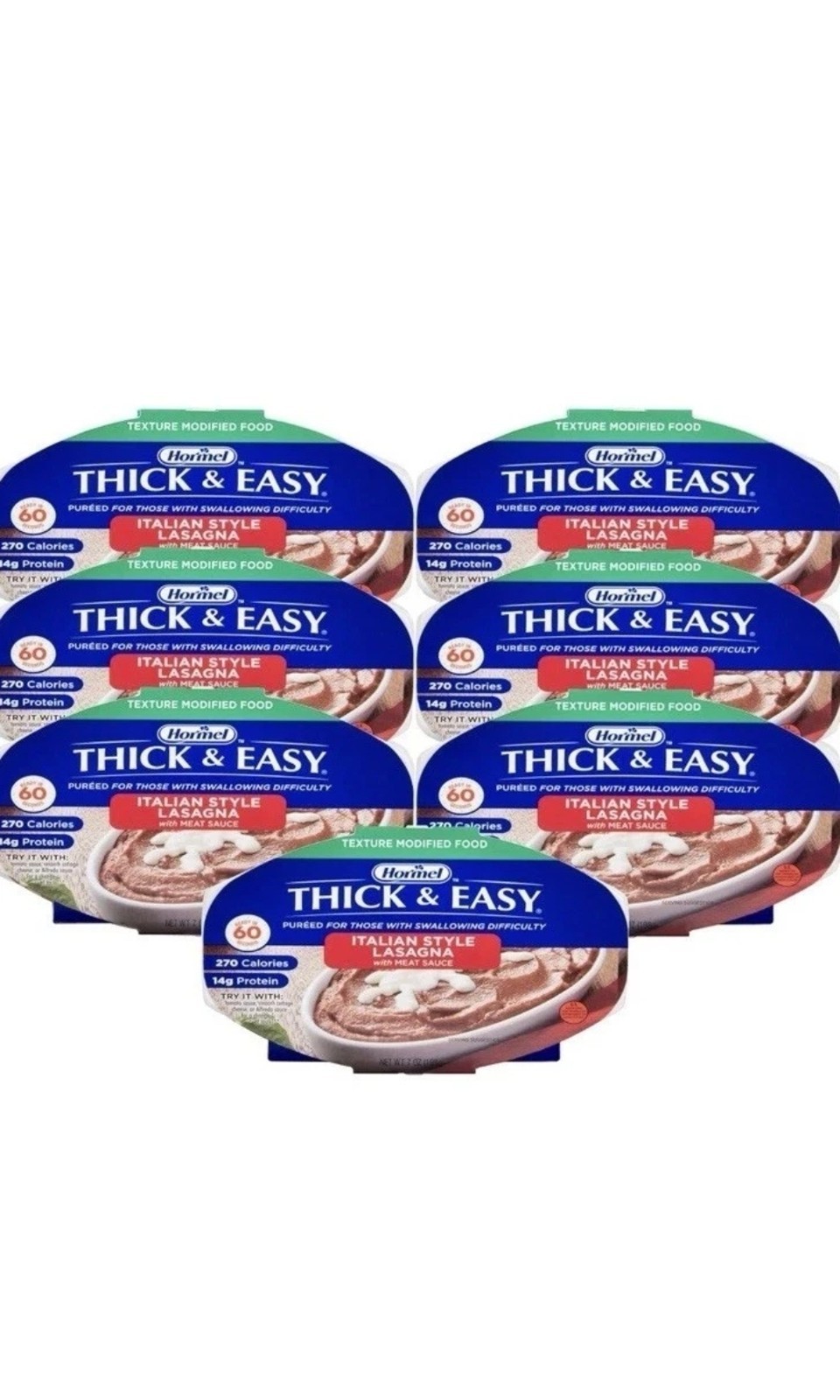 Thick & Easy #60744 Purees Thickened Food Beef Lasagna 7 oz Tray 7 Ct