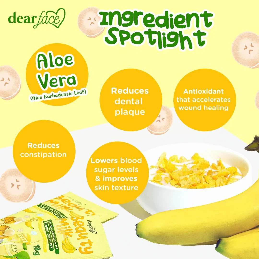 Dear Face Beauty Milk Banana With Probiotics, 10 Sachets