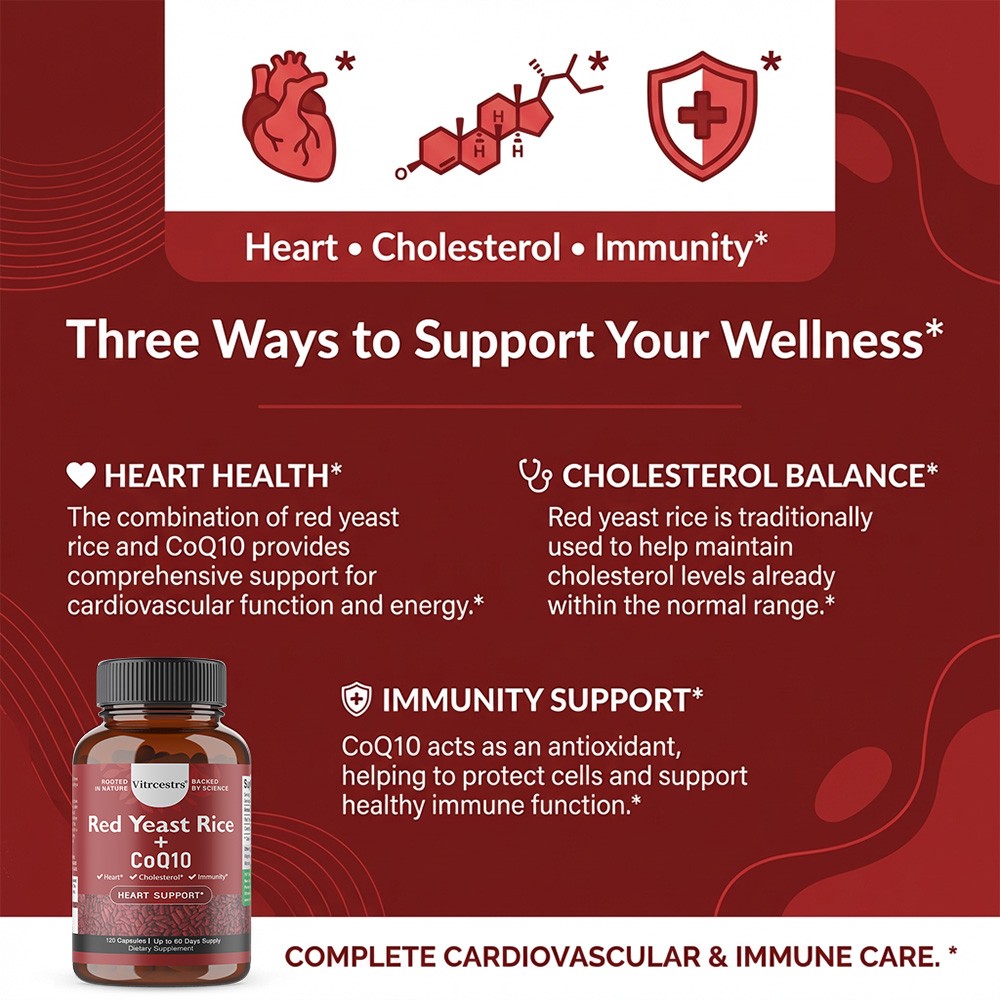 Coenzyme Q10-Ubiquinone 100mg for Heart &Cholesterol,Immune Health 30/60/120Caps