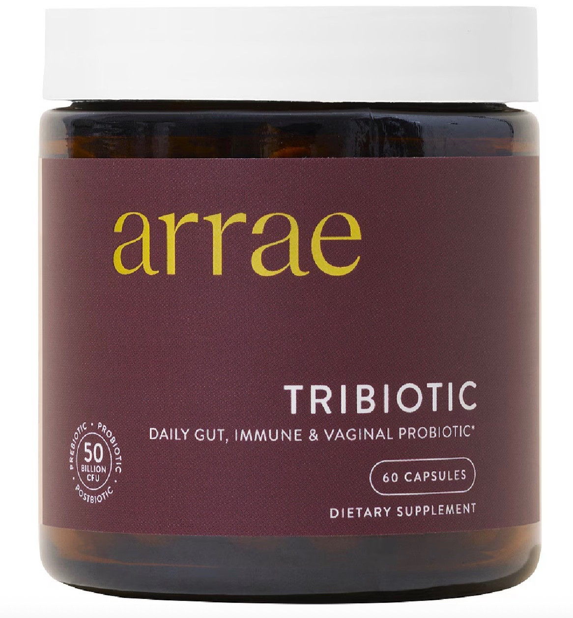 Arrae Tribiotic Daily Gut Immune & Vaginal Probiotic Prebiotics 60 Capsules NEW