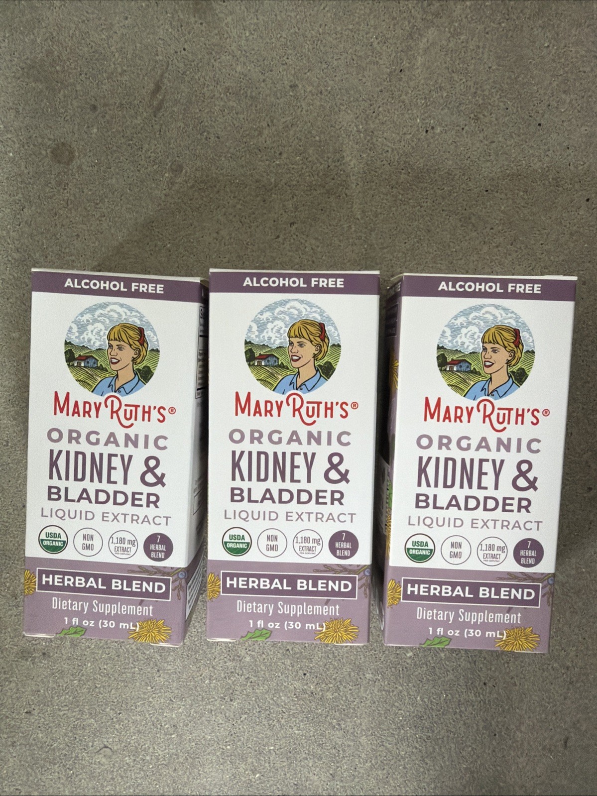 3 MaryRuth’s Kidney Bladder Herbal Blend Organic Alcohol Free Vegan 1oz exp 3/28