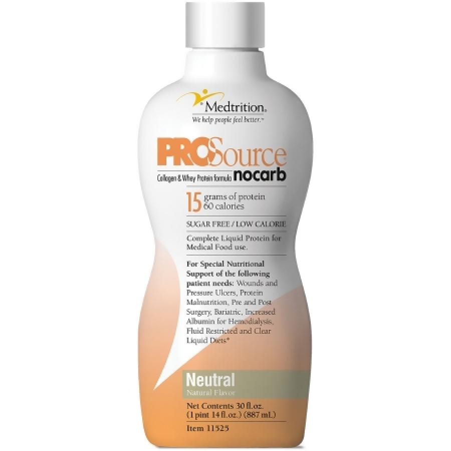 ProSource NoCarb Protein Supplement Unflavored 30 oz Bottle Concentrate 4 Count