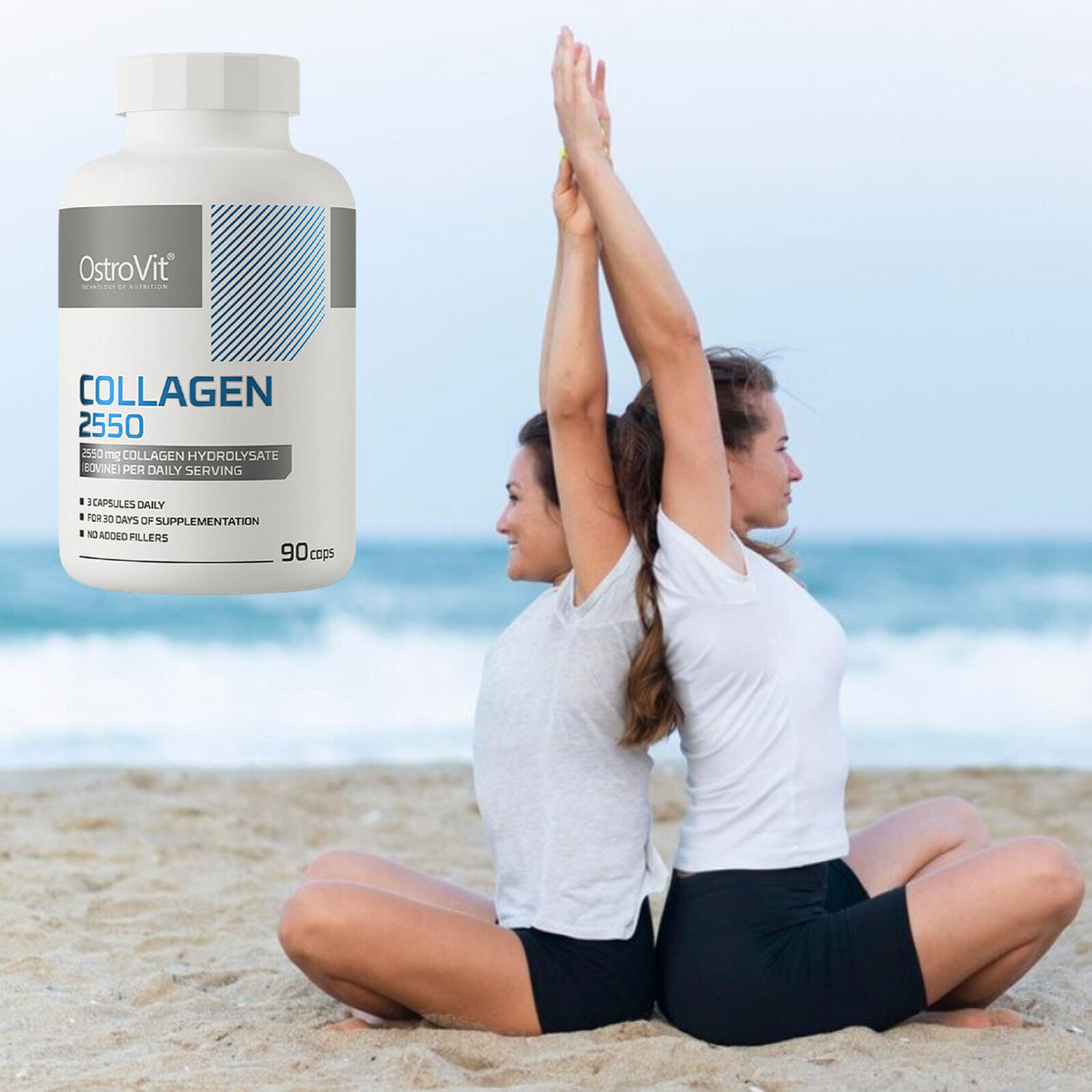COLLAGEN – 90-180 Caps- 2550mg -Healthy beautiful appearance, bones, nails, hair
