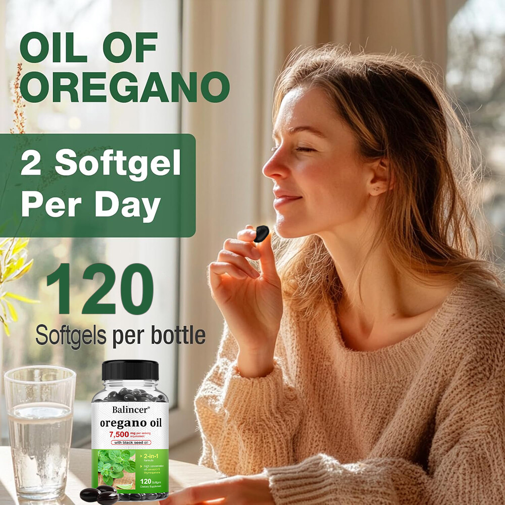 Oregano Oil Capsules 7500mg–Promote digestion, enhance energy and immunity