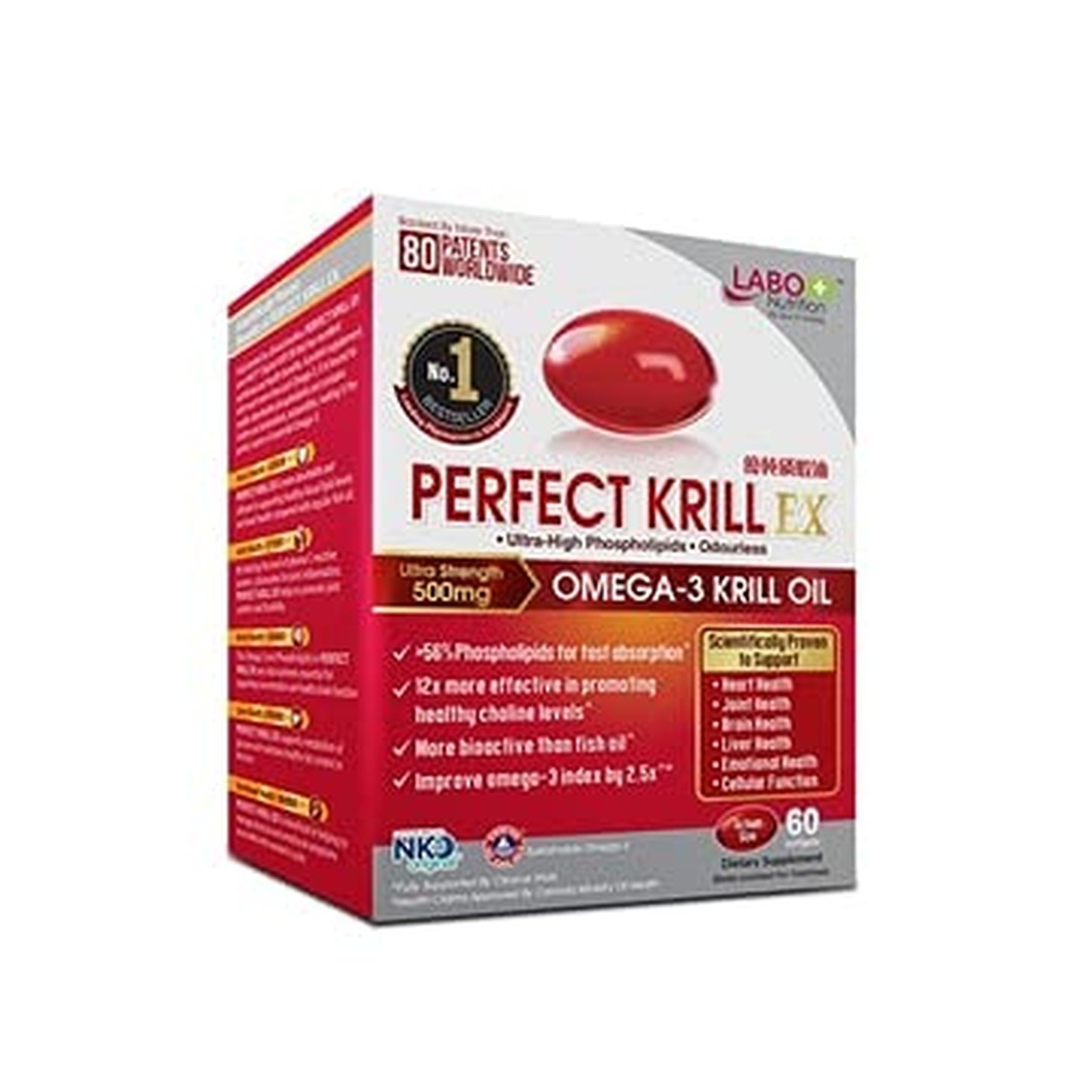 LABO Nutrition Perfect Krill EX, The Purest Ultra Strength Antarctic Krill Oi…