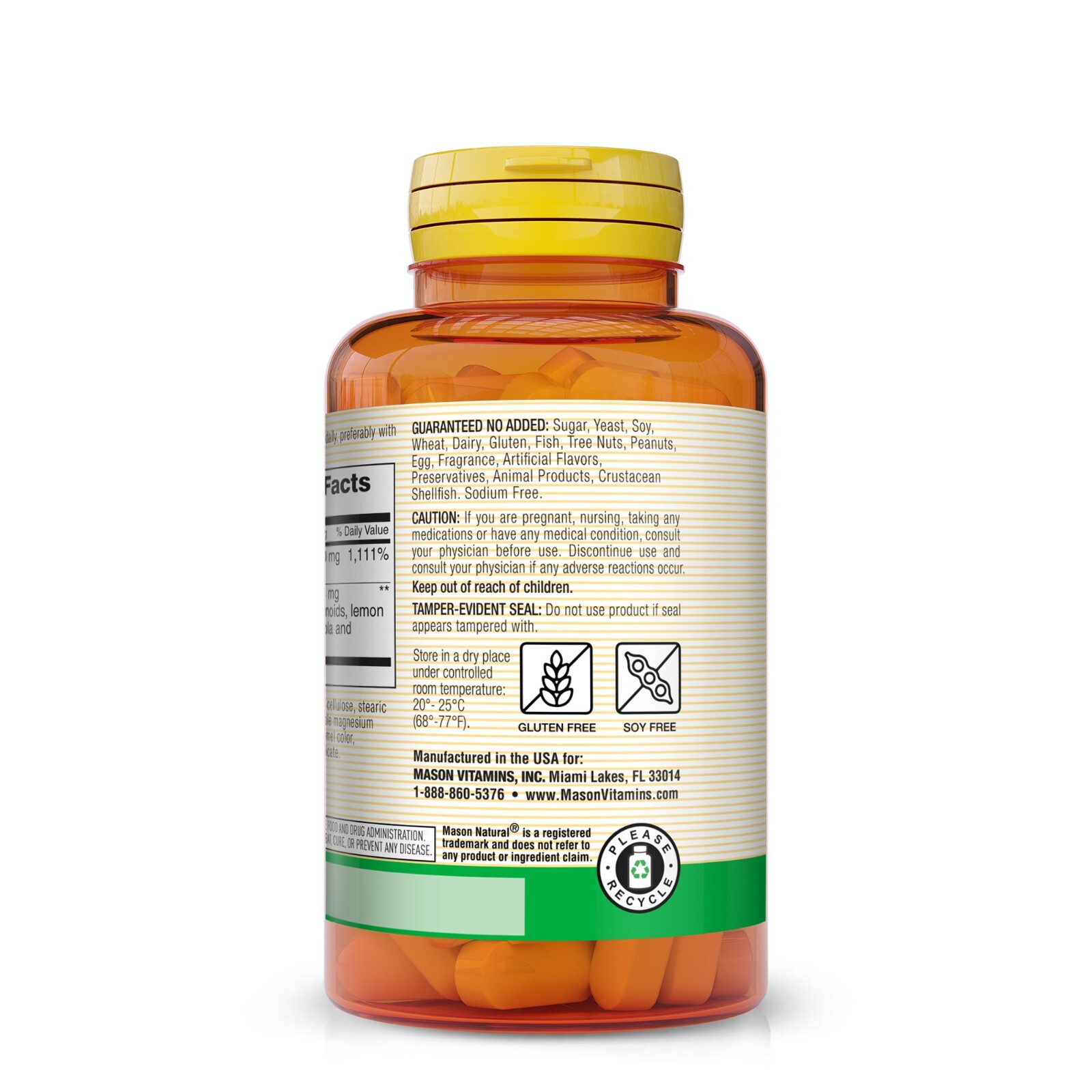 Mason Natural Vitamin C 1,000 mg plus Rose Hips and Bioflavonoids Complex –
