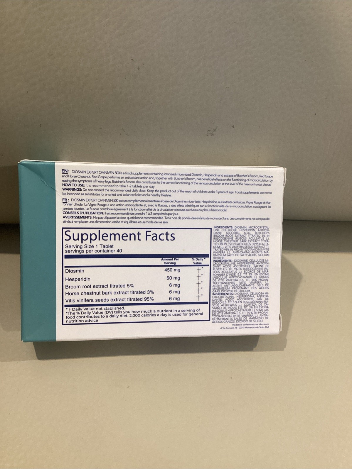 DuLac Pharma Diosmin Expert Omniven 500 Tablets 40 Blood & Circulatory Health