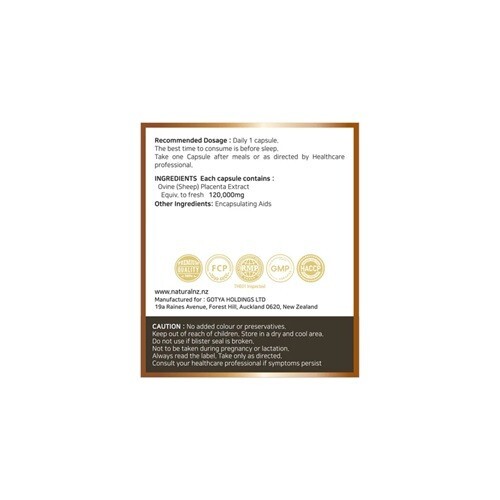 Natural NZ NEW ZEALAND Placenta Stem+ 120,000mg 90 Capsules