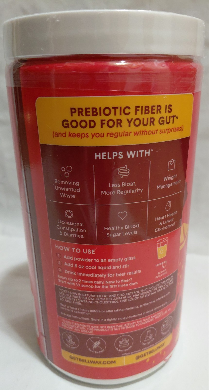 Bellway Super Fiber + Fruit Psyllium Powder, Raspberry Lemon, 18 oz Non-GMO
