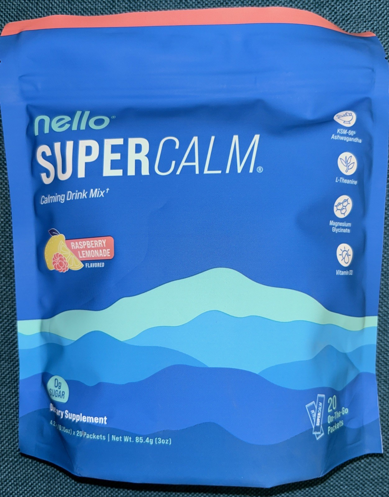 Nello Supercalm Calming Drink Mix – Raspberry Lemonade- 20ct Exp. 02/27 New