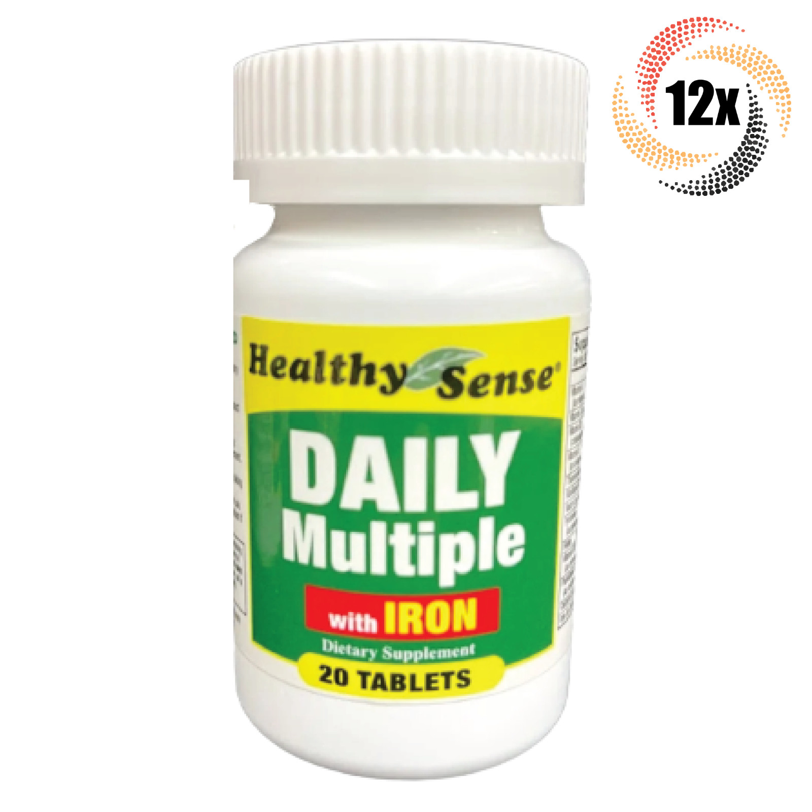 12x Bottles Healthy Sense Daily Multiple With Iron Diet Tablets | 20 Per Bottle
