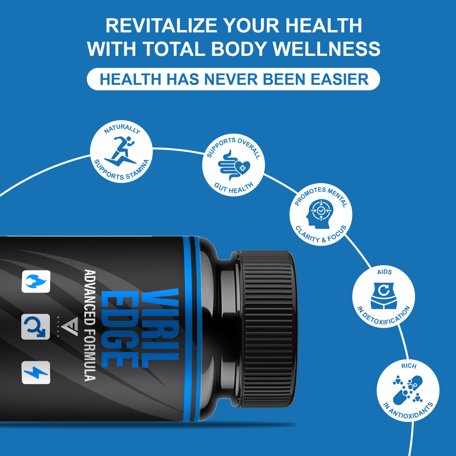 Viril Edge Male Health Support, VirilEdge Supplement (60 Capsules)