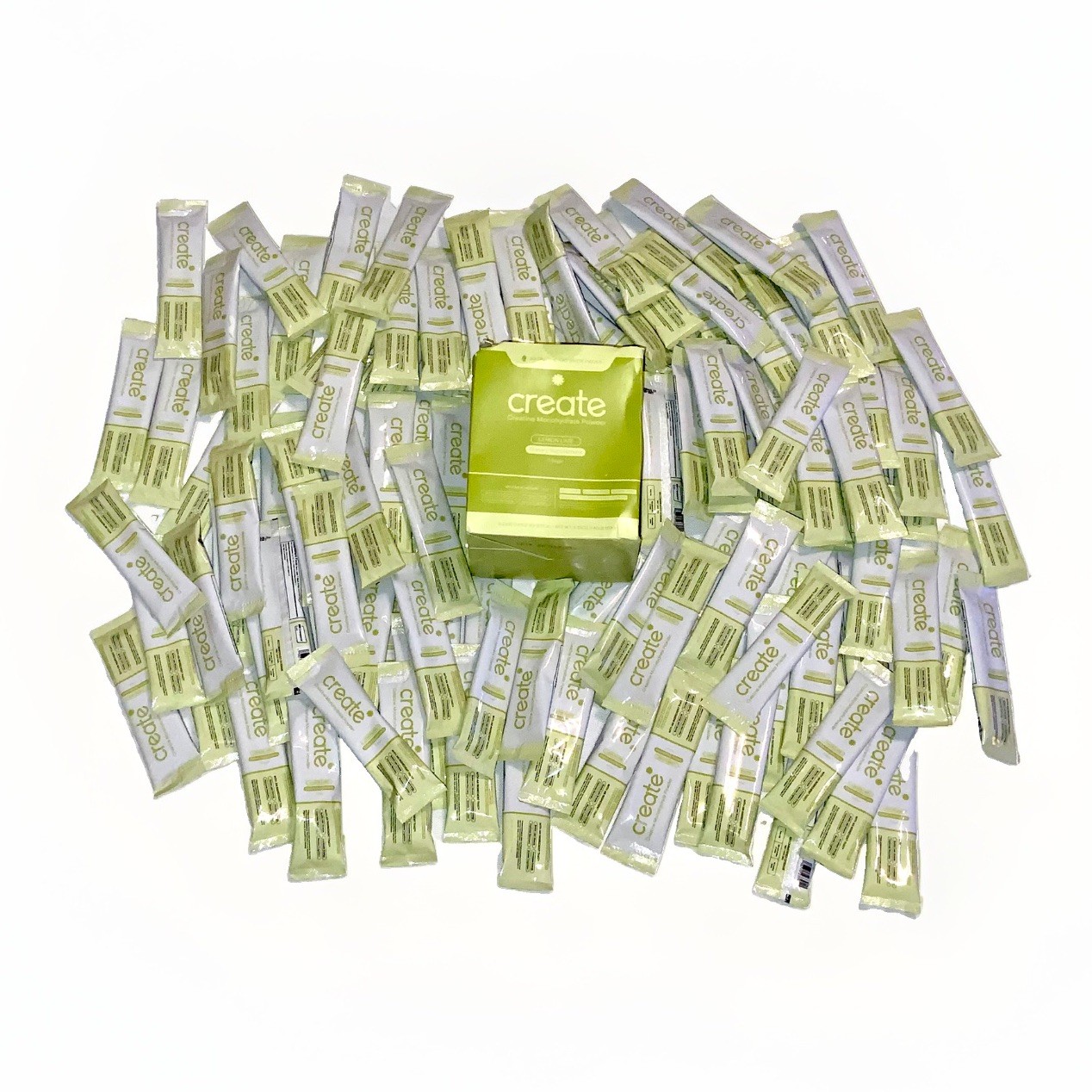 HUGE LOT ( 120 Sticks ) Create Creatine Monohydrate powder Packs Lemon Lime 8/27